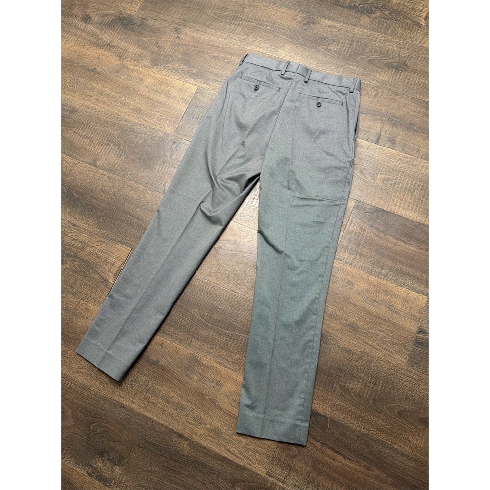 Banana Republic Mens 30x32 Gray Slim Fit Dress Pants Flat Front Trousers - Picture 4 of 4